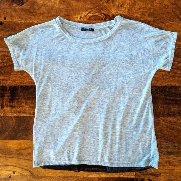 Terez Girl's Grey Slash Cool Back T-Shirt - Picture 2 of 6